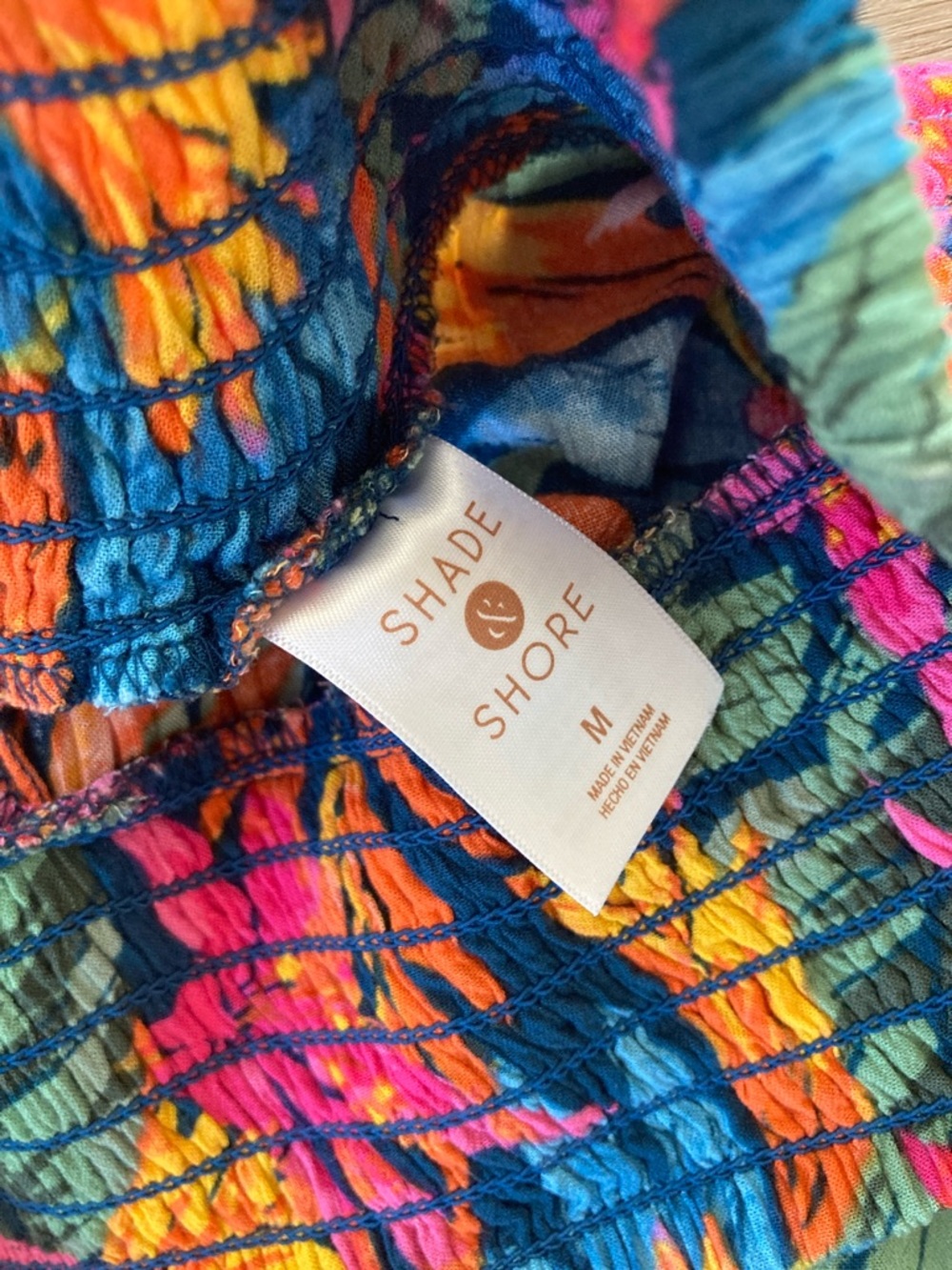 Shade & Shore Multicolor Tropical Smocked Pants swimsuit cover up - Picture 2 of 5